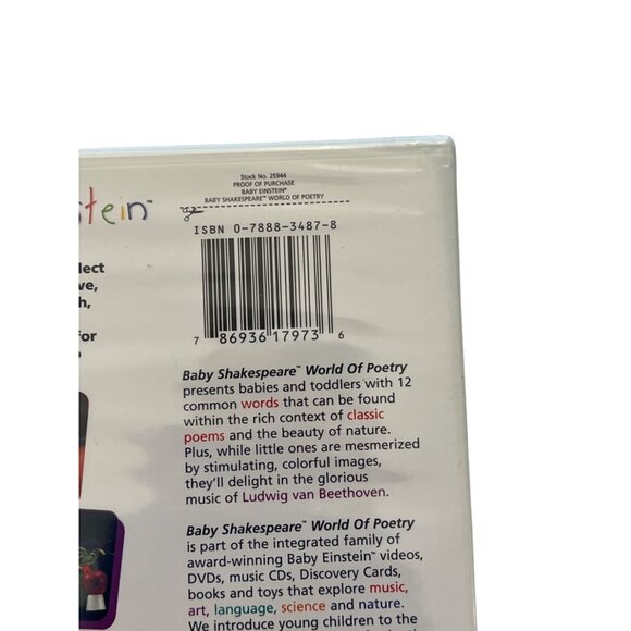 Baby Einstein Baby Shakespeare World Of Poetry 2003 DVD Educational New Sealed - Picture 4 of 4